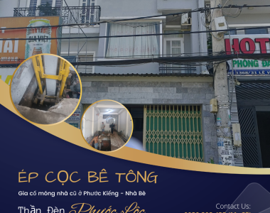 THI CÔNG ÉP CỌC BÊ TÔNG GIA CỐ MÓNG NHÀ PHỐ TẠI PHƯỚC KIỂNG, NHÀ BÈ